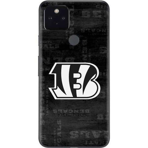 NFL Cincinnati Bengals Black & White Google Pixel 5a Skin